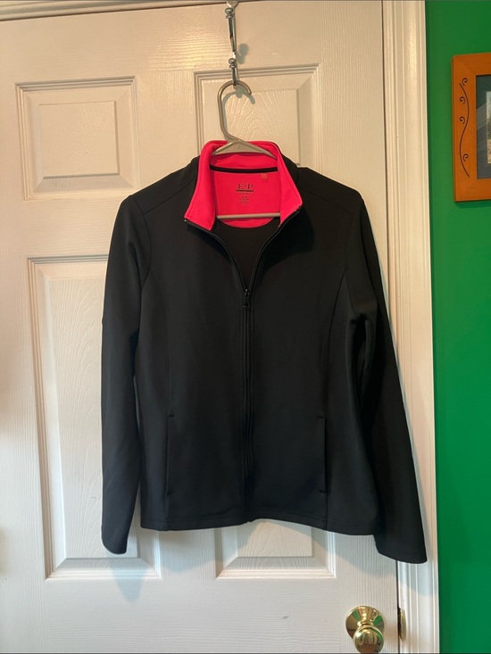 EP Pro Jackets & Blazers - EP Pro tour tech Black Utility Jacket with Pink Contrast Collar golf full zip m